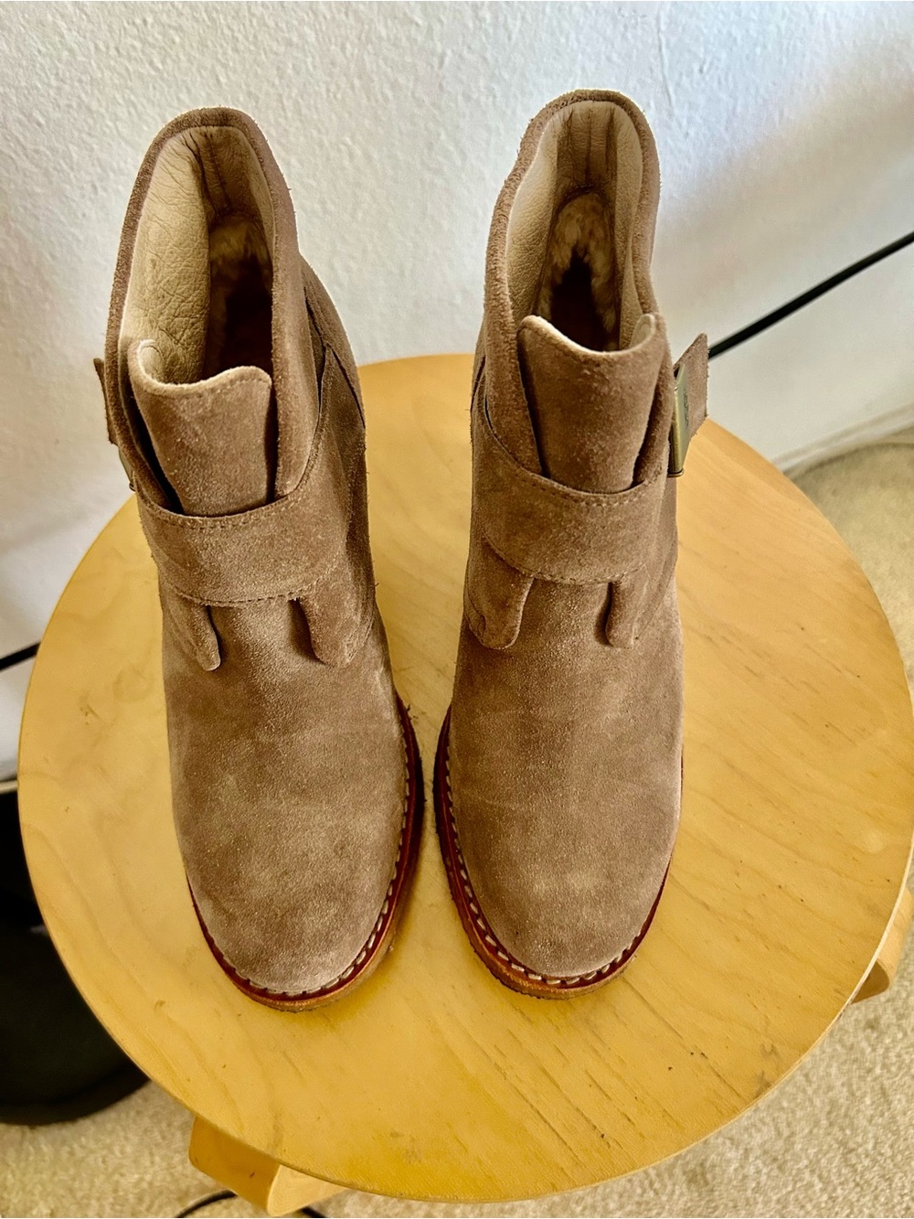 UGG Suede Ankle Booties in Light Brown